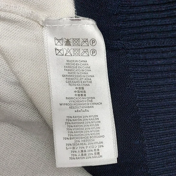 Michael Michael Kors Womens Navy & White Stripe Shoulder Zip Top Sz M - Picture 7 of 7